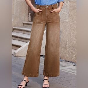 Chic Brown Wide-Leg Jeans
